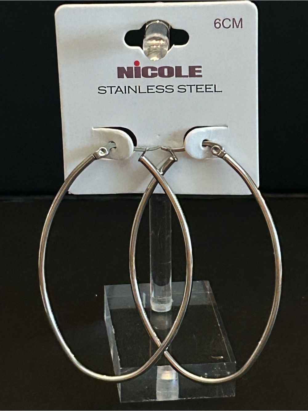 Timeless Large Oval Hoop Stainless Steel Earrings Choice of Silver or Gold